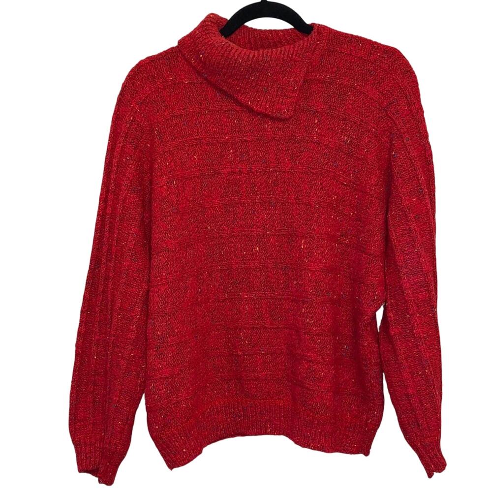 Vintage Duet Red Confetti Dolman Style Wool Blend Sweater